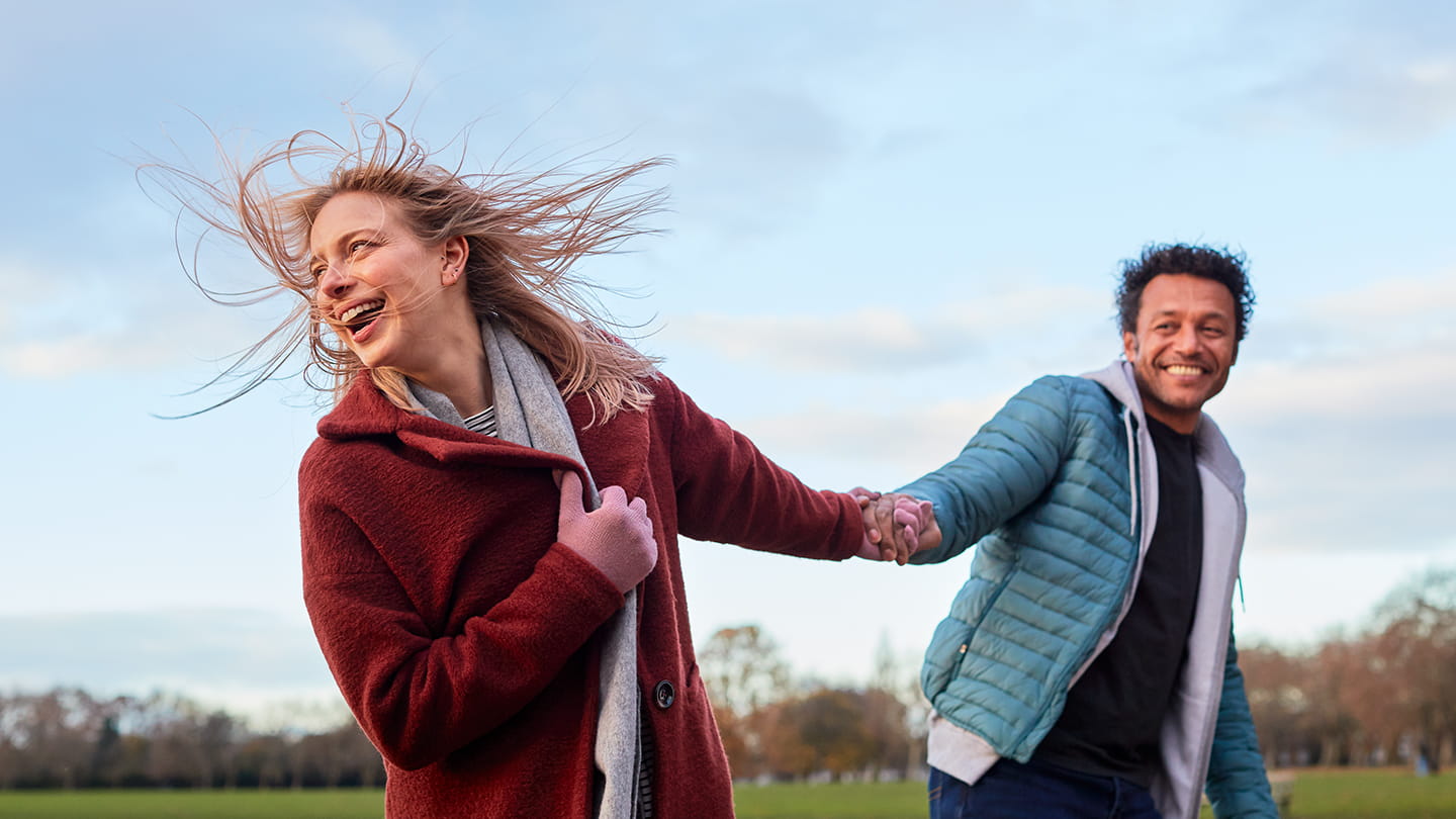 Happy couple outdoors