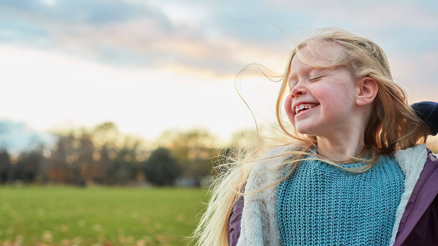 Happy girl outdoors