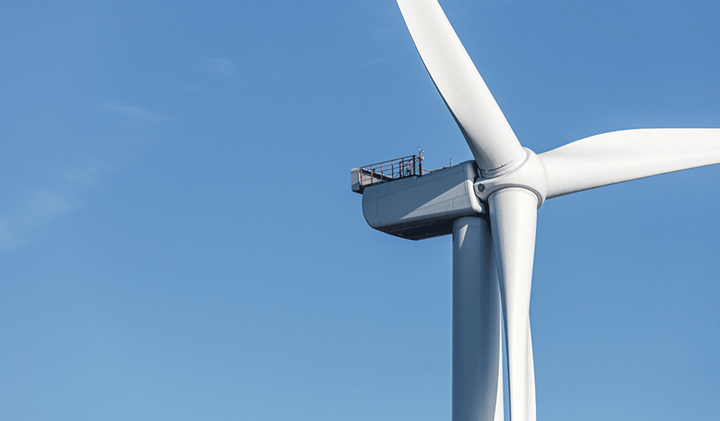 Top of a wind turbine