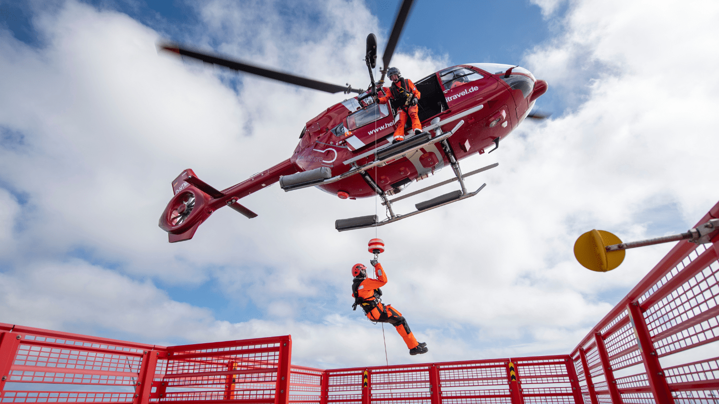 Gode Wind 1&2 offshore wind farm, technician helicopter