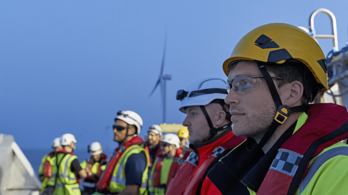 Wind technicians at Hornsea 2 offshore wind farm