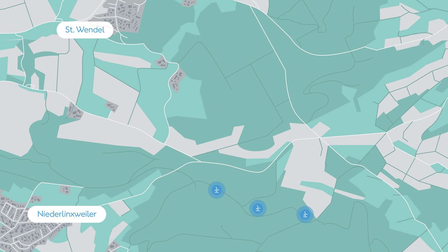 Karte vom Onshore-Windpark St. Wendel | Ørsted