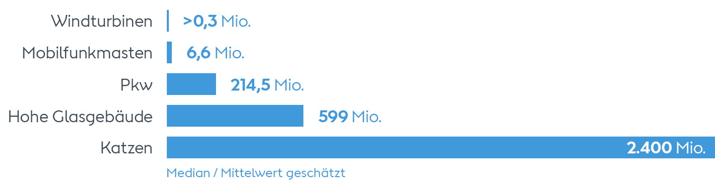 Windturbinen und Voegel