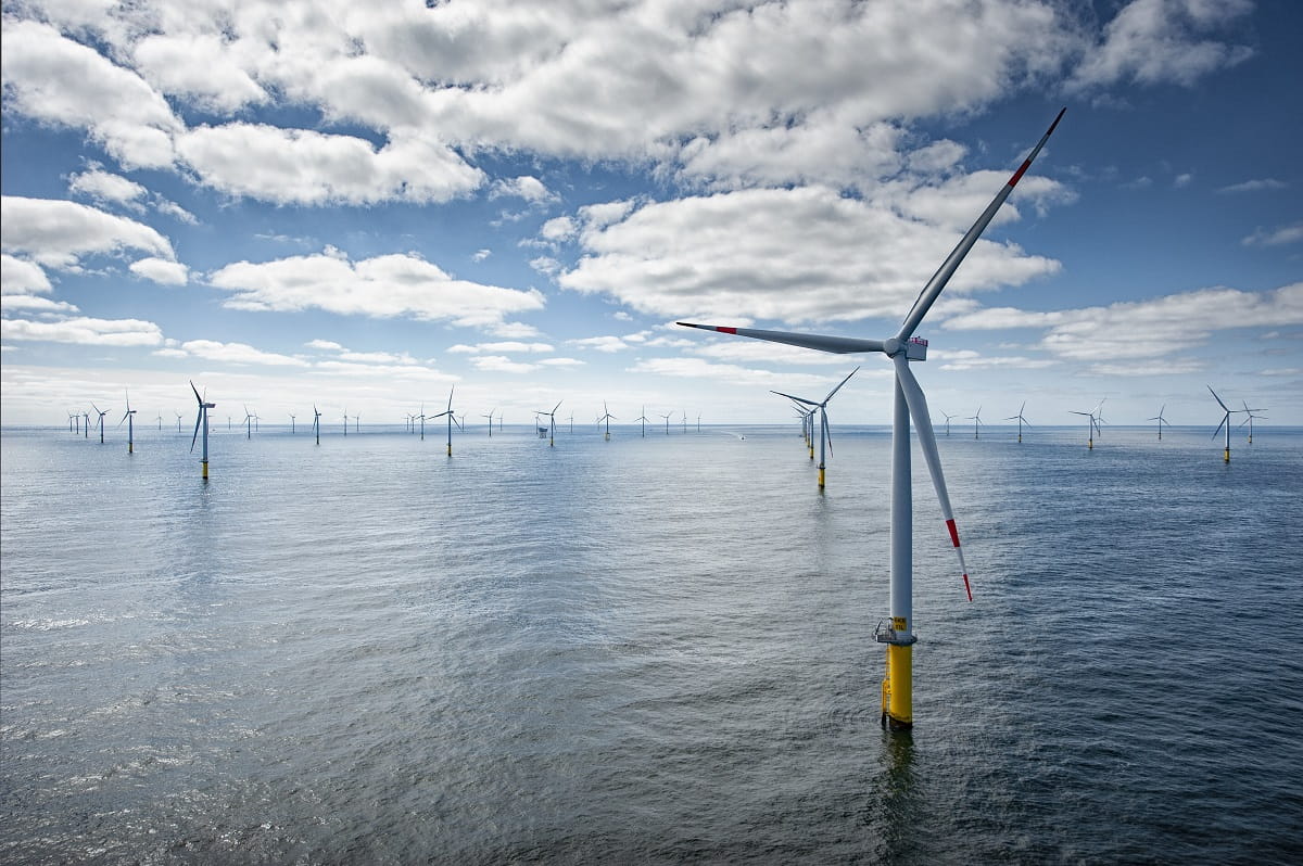 Windkraftanlagen im Offshore-Windpark Borkum Riffgrund 1, in dessen Nähe der Bau von Borkum Riffgrund 3 geplant ist | Ørsted/M. Ibeler