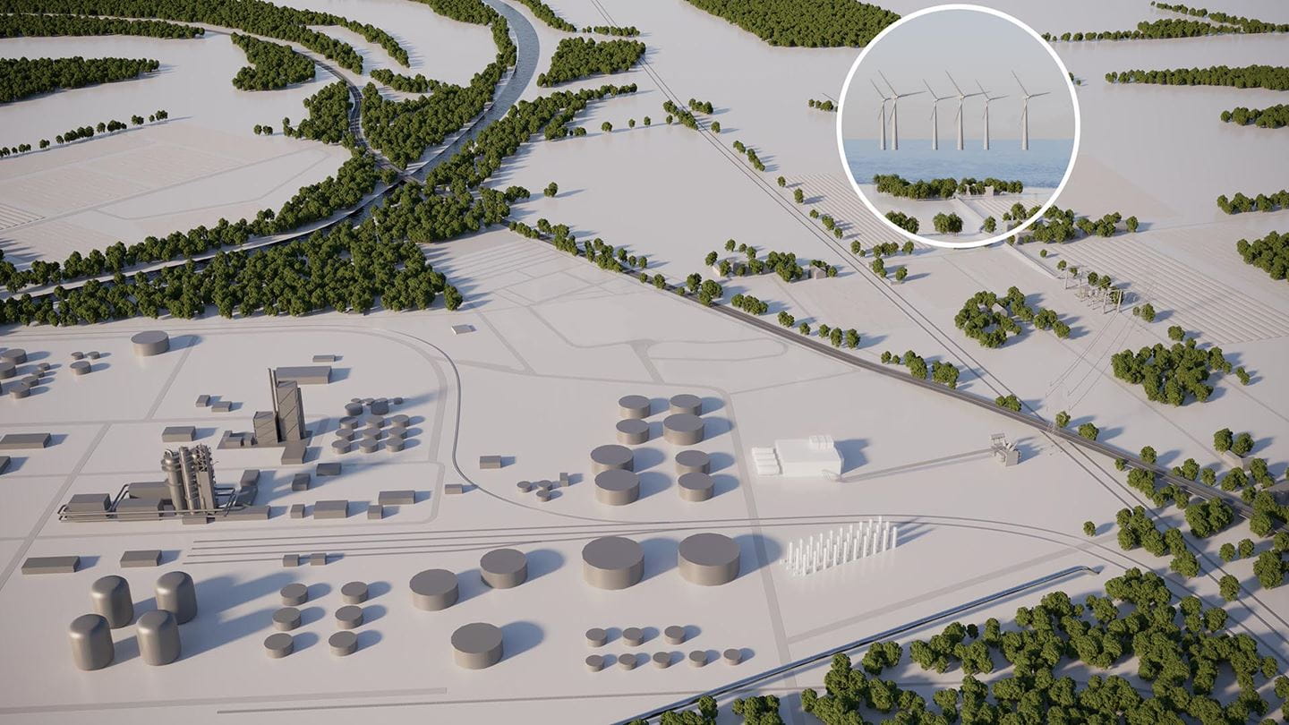 Grafik: Raffinerie Lingen | BP Europa SE und Offshore-Windpark | Ørsted