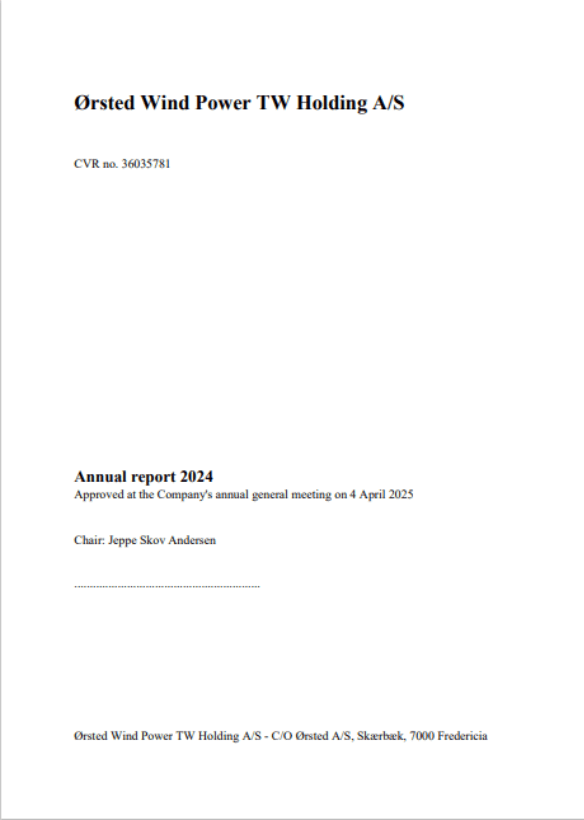 Wind Power TW Holding A/S 2024 Annual Report Cover Image