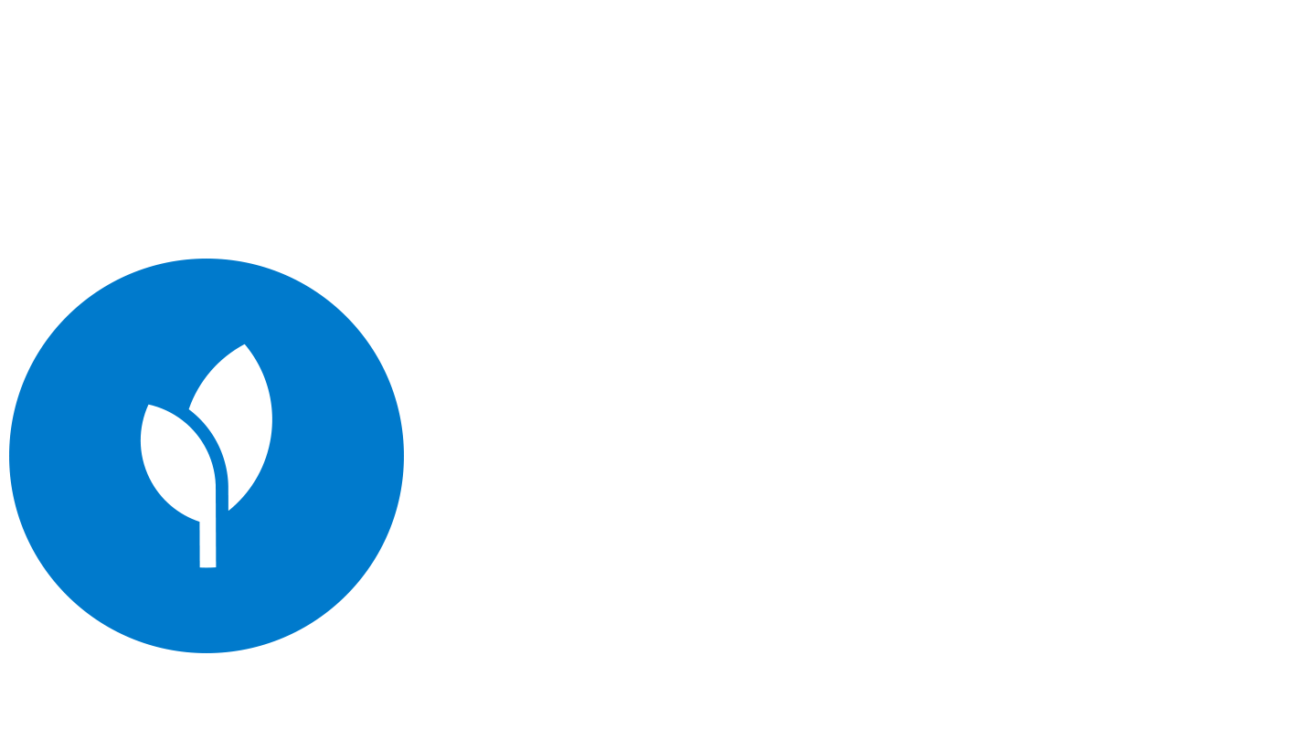 A blue pictogram of two leaves on a stalk, representing how healthy wetlands can restore nature in the High Plains region.