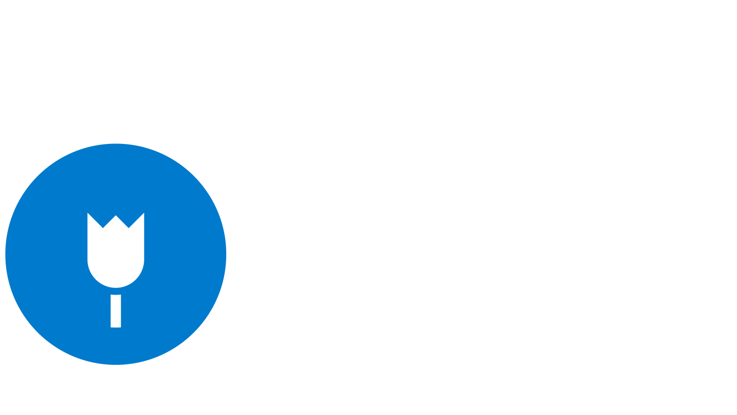 A blue pictogram of a flower, representing the native Kansas grasses being protected by Ørsted's biodiversity initiative.