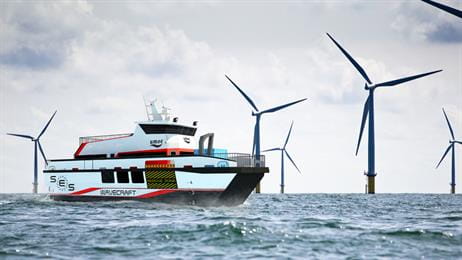 As of 1 March 2015, we've chartered a new crew transfer vessel for Borkum Riffgrund 1.