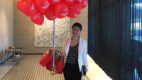 Yichun Xu holds an MSc in Finance and Strategic Management from Copenhagen Business School, and she joined DONG Energy as a graduate in the summer of 2013. Today, she is Senior Market Developer at DONG Energy's office in Taipei, Taiwan. The photo is from the office inauguration in November 2016. 