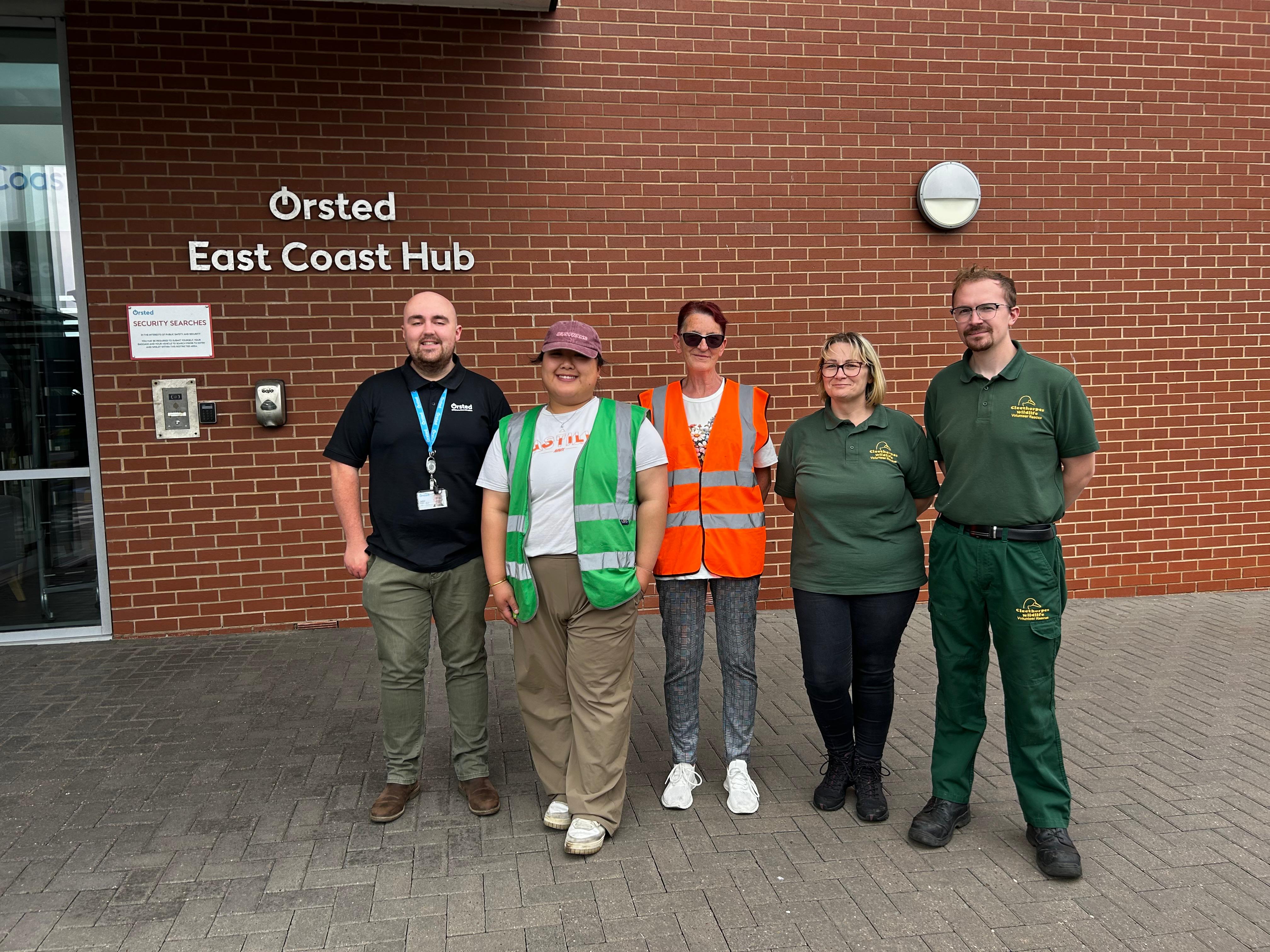Cleethorpes Wildlife Trust at Ørsted's East Coast Hub, GrimsbyPhoto: Josh Bray (Ørsted) volunteers from Cleethorpes Wildlife Rescue: Tia Chan, Denise Gibson Michaela Jackson, and Aaron Goss