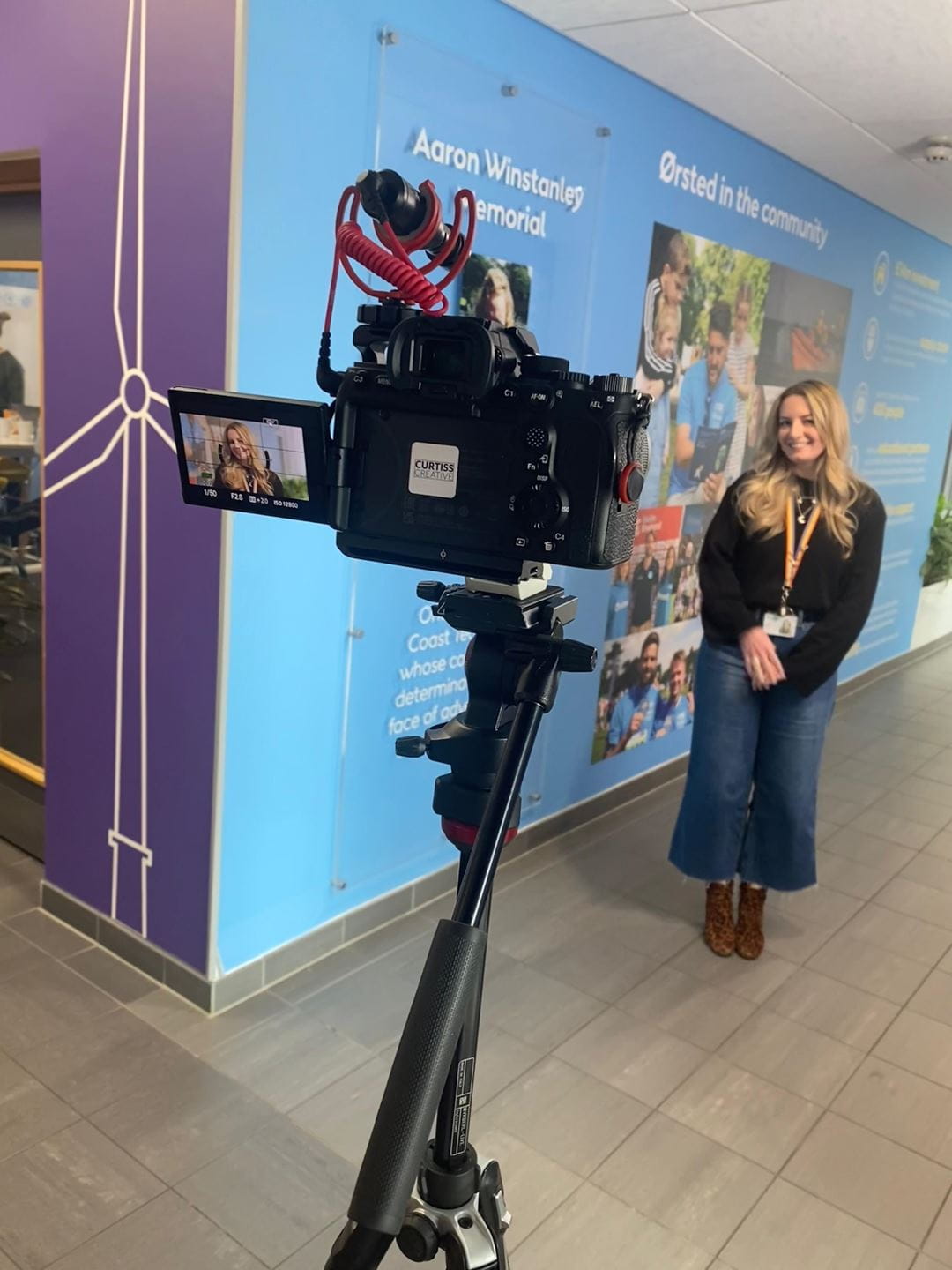Lauren Little, senior stakeholder advisor, filming for virtual work experience