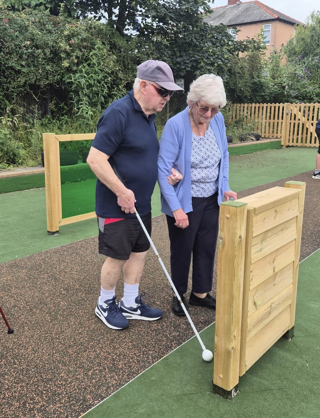 Members of the community enjoying new sensory trail at Abbotsvale Community Centre 
