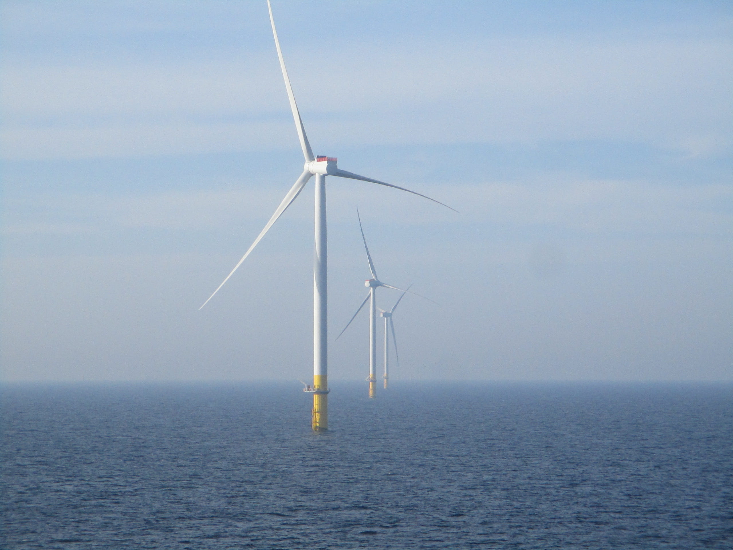 De eerste turbines van ons windpark Borssele 1&2 zijn geïnstalleerd. Deze foto kan worden gebruikt indien Ørsted als bron wordt vermeld.