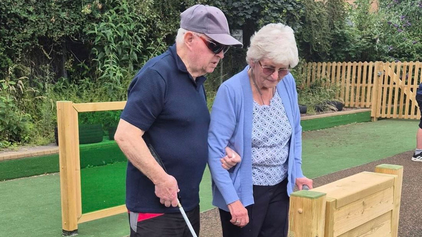 Members of the community enjoying new sensory trail at Abbotsvale Community Centre