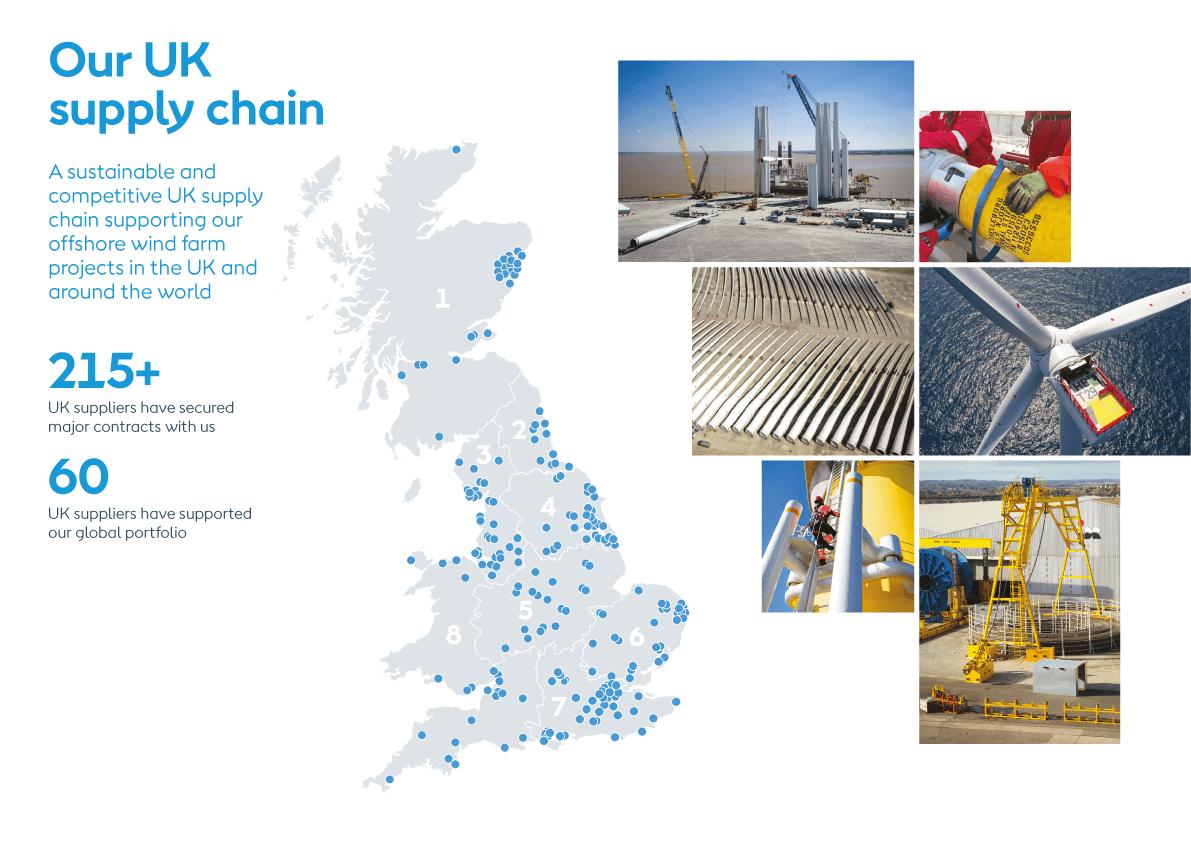 Image showing Ørsted's UK supply chain map