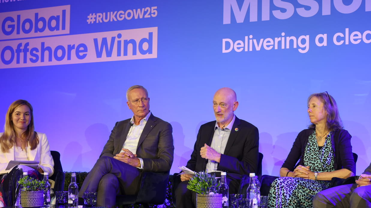 Image of Benj Sykes during a panel discussion at Global Offshore Wind 2025