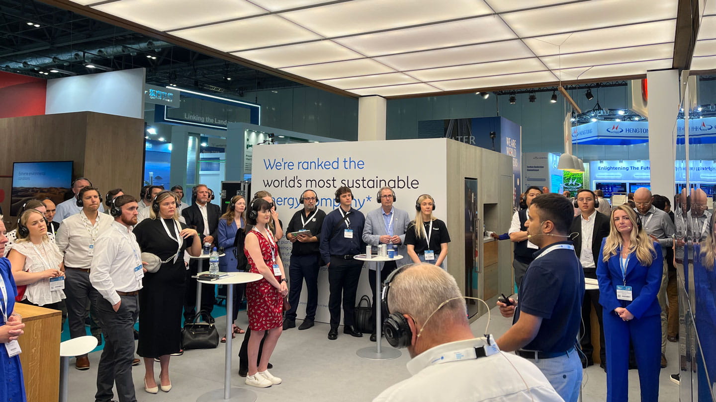 An Ørsted stand presentation at Global Offshore Wind