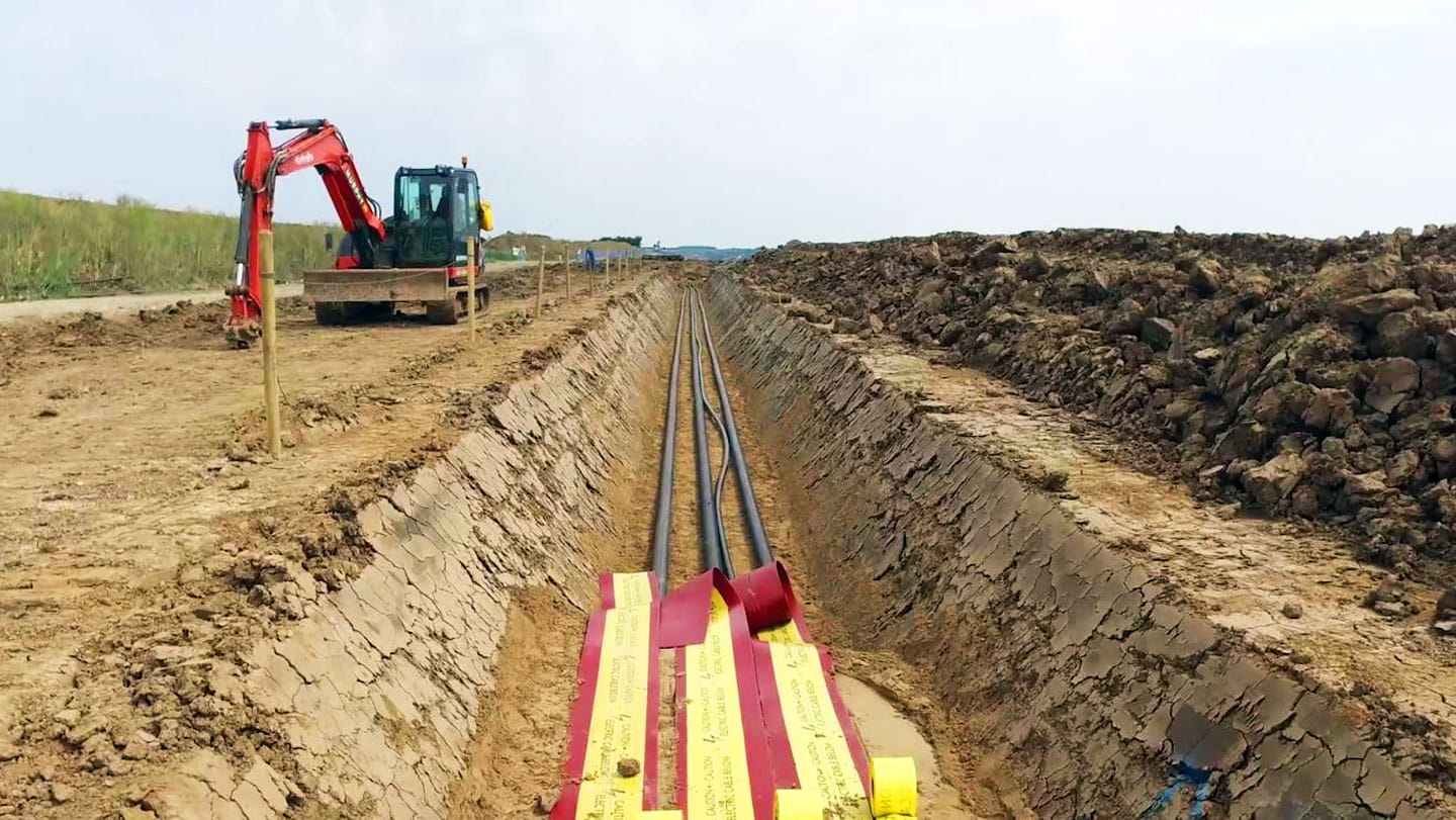 Hornsea Project One onshore cable trenching. The works are now complete and the ground being reinstated with original soil.