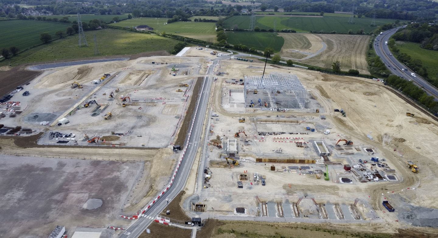 Image shows Ørsted’s Onshore Converter Station in Swardeston, near Norwich, Norfolk. This electricity substation will take the renewable energy from the Hornsea 3 offshore wind farm and feed it into the UK national grid. The Battery Energy Storage System will be built on the same site.