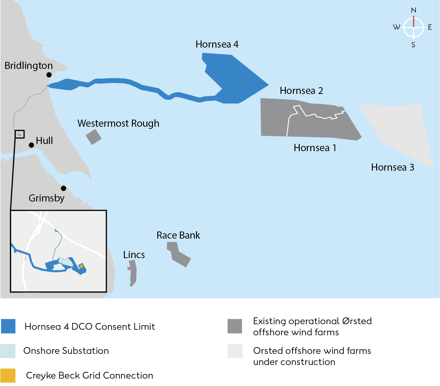 Map of the proposed Hornsea 4 Offshore Wind Farm