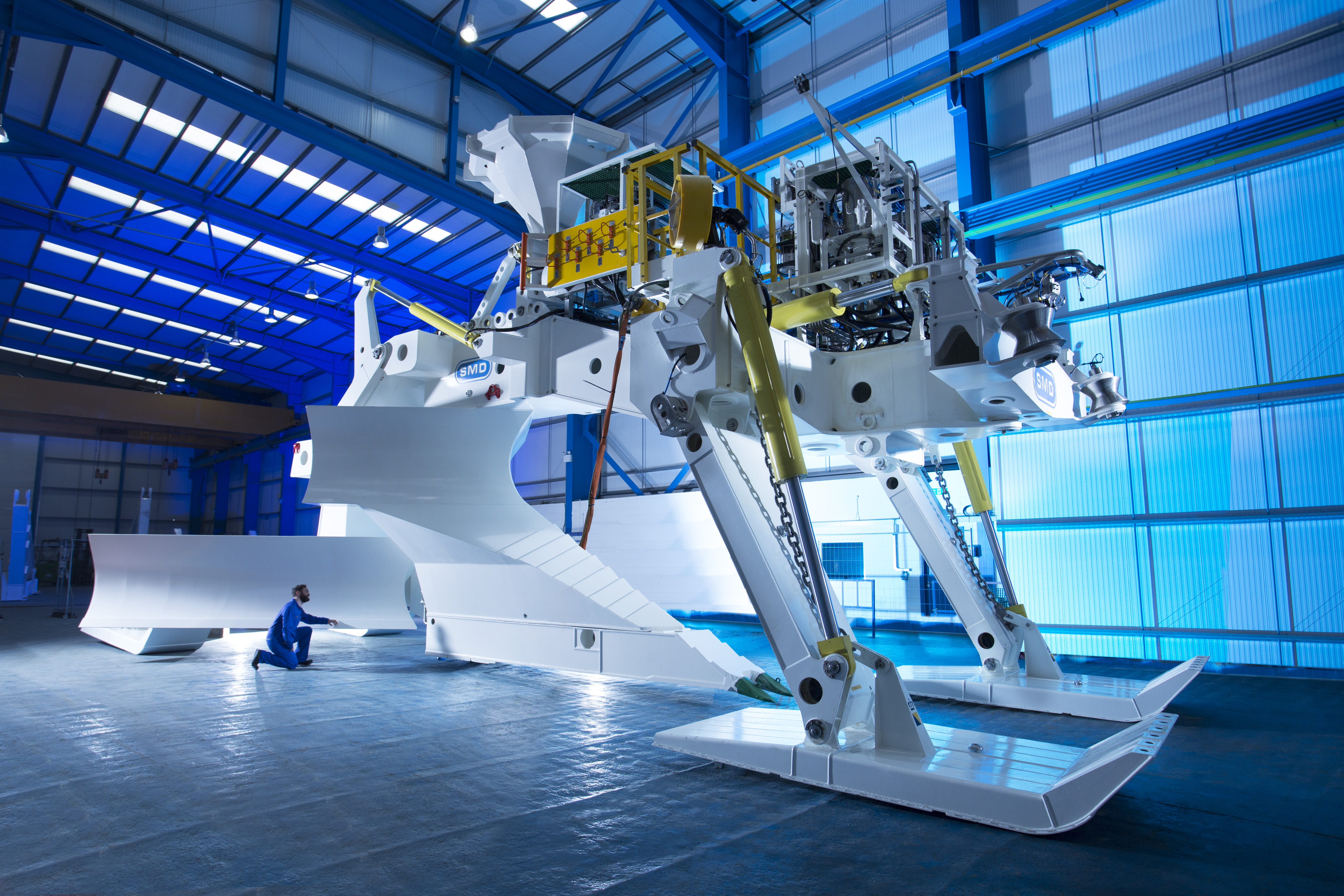 Above: The pre lay plough named The Megalodon by Boskalis, can operate in water at a depth of up to 500m