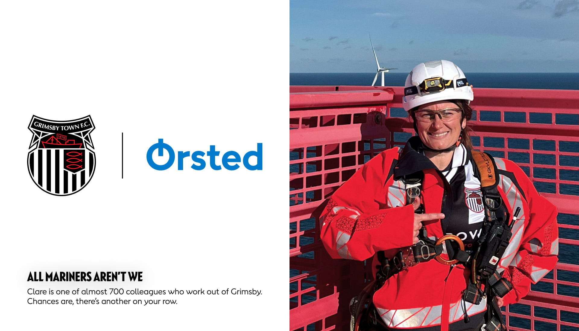 Clare McVeigh Head of Compliance and Reliability Europe announces Orsted x GTFC partnership