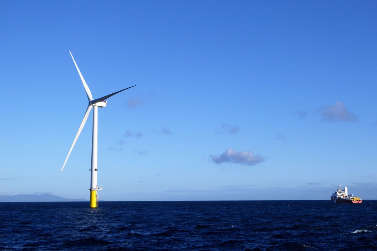 A turbine at Walney Extension's offshore wind farm