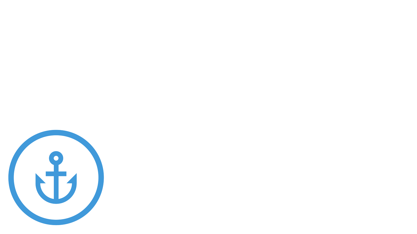 Blue pictogram of a gear, representing  Ørsted's gear claims process and gear bank for eligible Northeast fishermen.