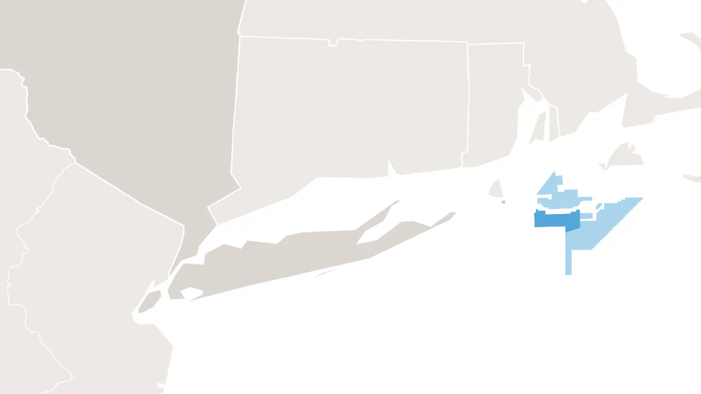 Map of Ørsted's Sunrise Wind wind farm off the coast of New York, showing the area where mariners may navigate.