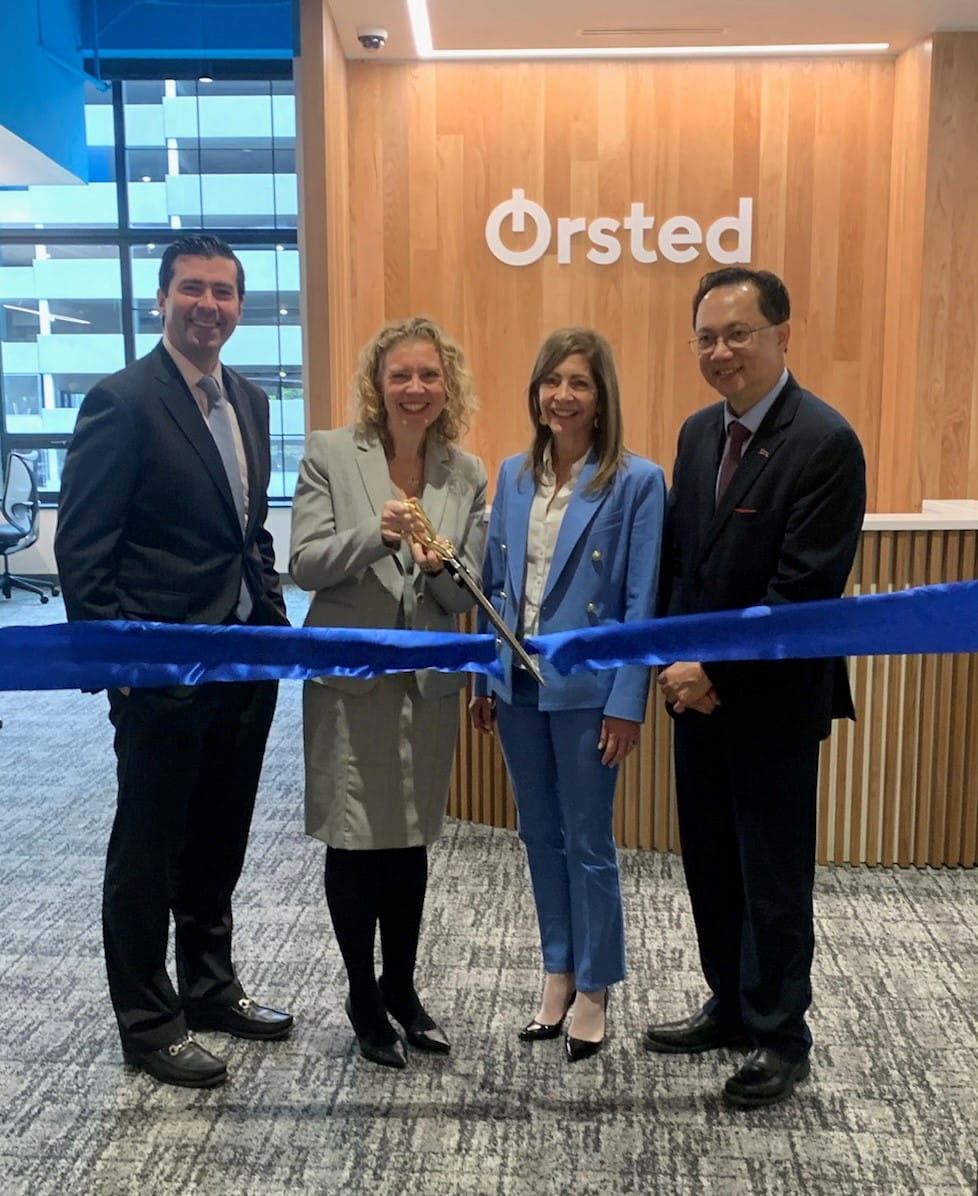 Pictured, from left: Tim Sullivan, NJEDA, CEO; Kathleen Frangione, Ørsted, head of government affairs & market strategy; Tammy Murphy, State of New Jersey, First Lady; and Dr. Teik C. Lim, NJIT, president.