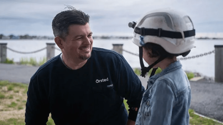 Employee laughing