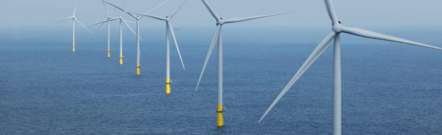 Wind turbines in the sea