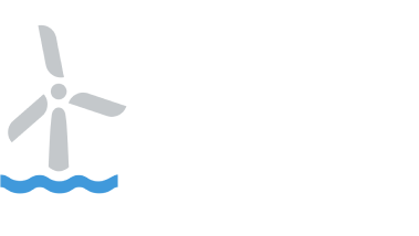 Wind turbine in the sea illustration