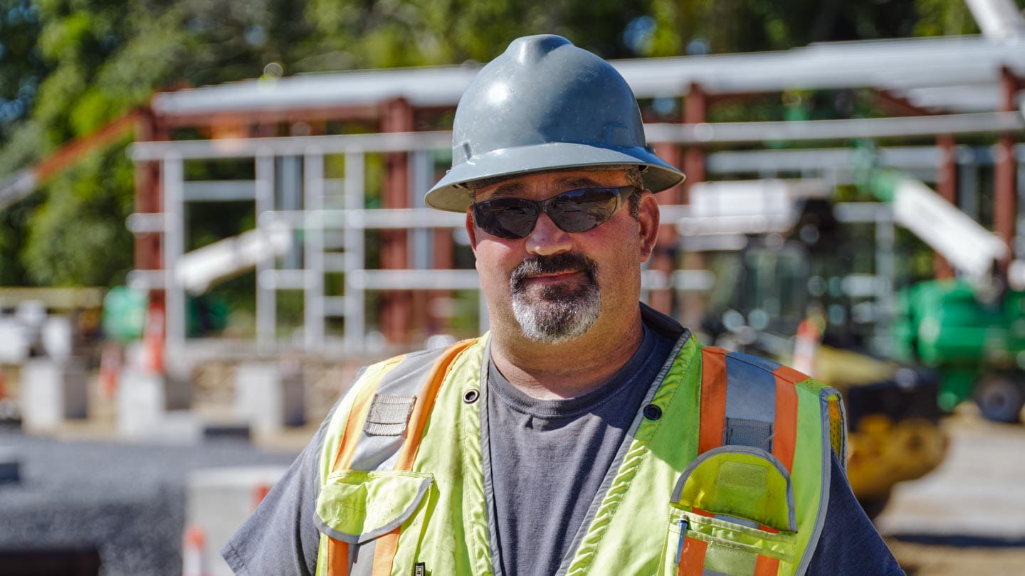 Worker with hard hat