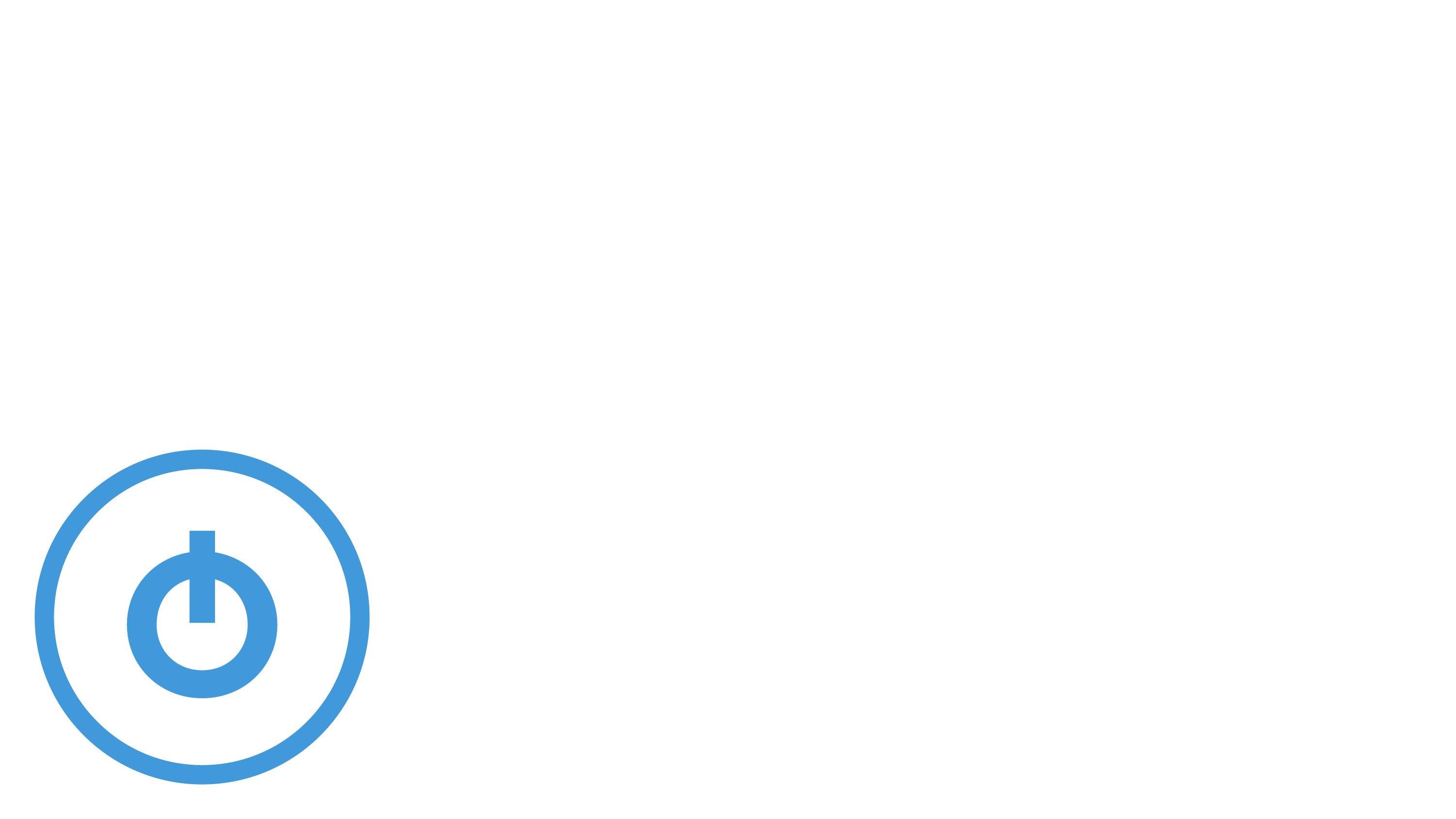 A blue pictogram of a start button, representing Ørsted's experience and 30 as a global leader in offshore wind power.
