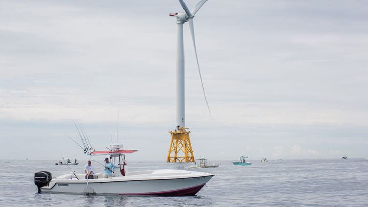 Marine boat at an offshore wind farm