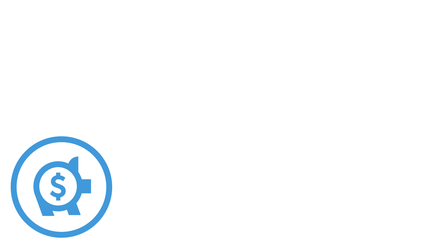 A blue pictogram of a piggy bank with a dollar sign, representing $1.5 million in STEM scholarships given by Ørsted.